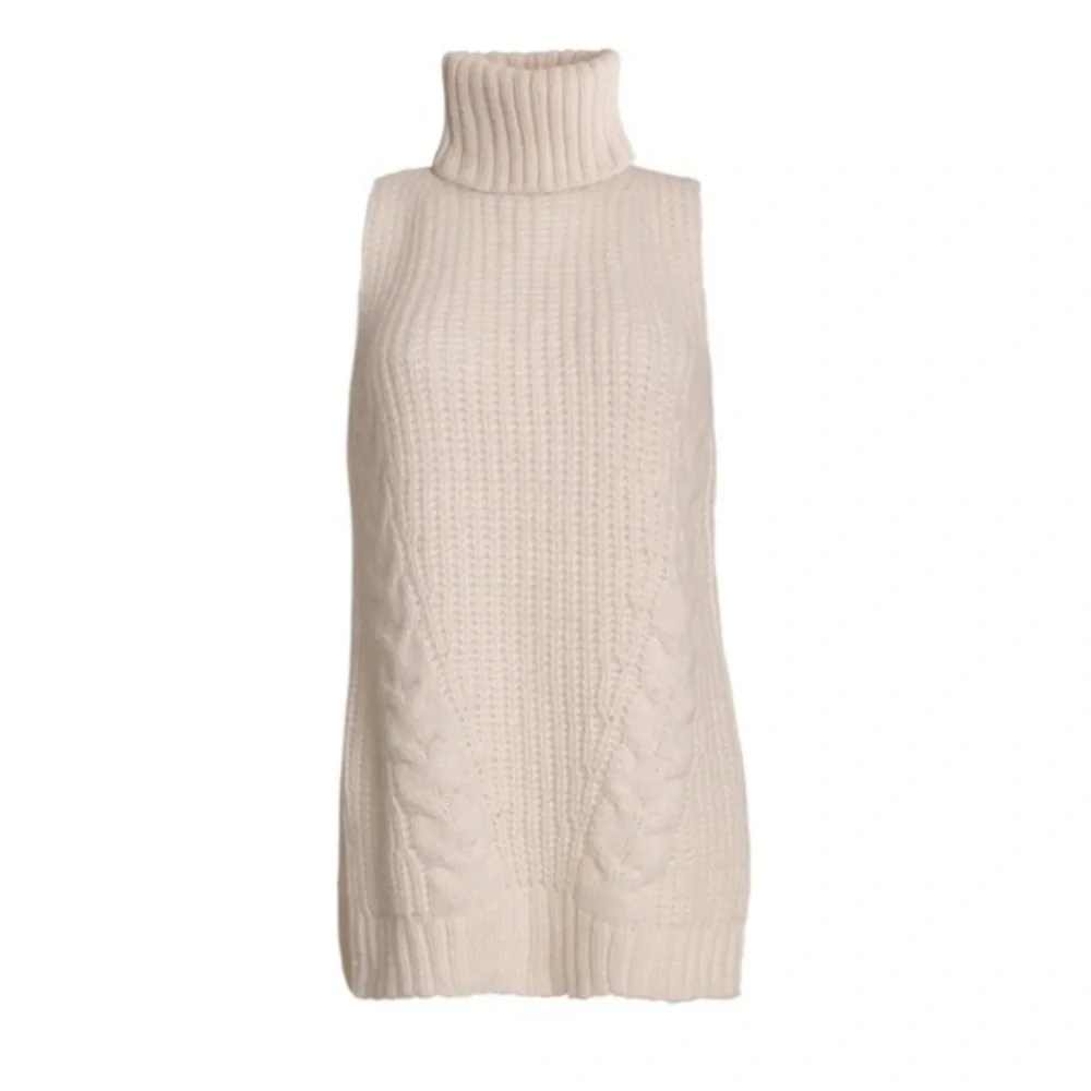 ELEVEN SIX Ivory Taylr Tunic Turtleneck Sleeveless Sweater - Picture 4 of 14